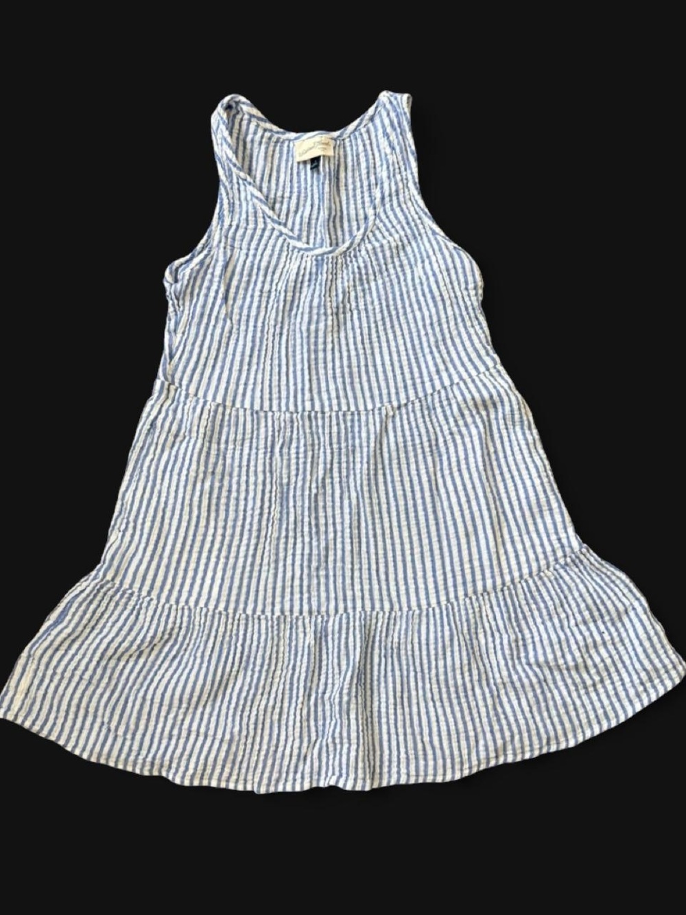 Universal Thread Blue White Striped Tiered Summer Beach Dress Size S